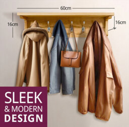 Hallowood Furniture Waverly Oak Coat Hanger With Shelf - thumbnail 3