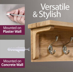 Hallowood Furniture Waverly Oak Coat Hanger With Shelf - thumbnail 5