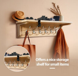 Hallowood Furniture Waverly Oak Coat Hanger With Shelf - thumbnail 7