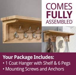 Hallowood Furniture Waverly Oak Coat Hanger With Shelf - thumbnail 6