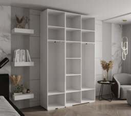 Arte Elegant White Inova 4 Hinged Door Wardrobe W1500mm H2370mm D470mm - Versatile Storage With Gold Round Handles - thumbnail 8