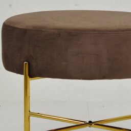Lakeland Furniture Avon Mocha Brown Velvet Gold Leg Foot Stool - thumbnail 6