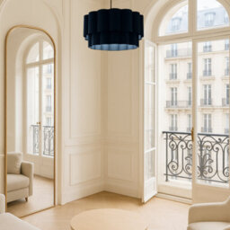 CGC Lighting Cgc Selina Scalloped Two Tier Navy Drum Lampshade Large 48Cm - thumbnail 2