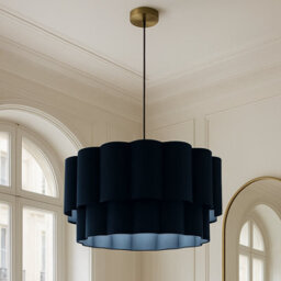CGC Lighting Cgc Selina Scalloped Two Tier Navy Drum Lampshade Large 48Cm - thumbnail 1