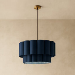 CGC Lighting Cgc Selina Scalloped Two Tier Navy Drum Lampshade Large 48Cm - thumbnail 3