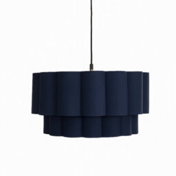 CGC Lighting Cgc Selina Scalloped Two Tier Navy Drum Lampshade Large 48Cm - thumbnail 5