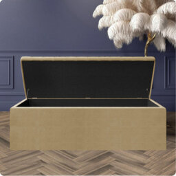 Safar 90Cm Wide Ottoman Storage Box - Beige Naples Ottoman Box With Storage - thumbnail 2