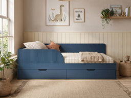 Flair Aris Single Montessori Bed With Storage Drawers Navy