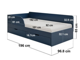 Flair Aris Single Montessori Bed With Storage Drawers Navy - thumbnail 7