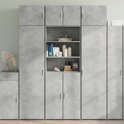 Berkfield Storage Cabinet Concrete Grey 70X42.5X225 Cm Engineered Wood - image 1