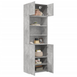 Berkfield Storage Cabinet Concrete Grey 70X42.5X225 Cm Engineered Wood - thumbnail 3