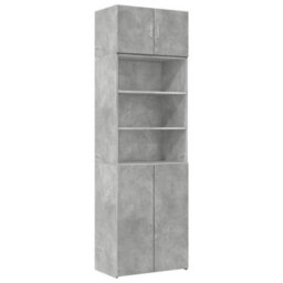 Berkfield Storage Cabinet Concrete Grey 70X42.5X225 Cm Engineered Wood - thumbnail 2