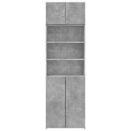 Berkfield Storage Cabinet Concrete Grey 70X42.5X225 Cm Engineered Wood - thumbnail 4