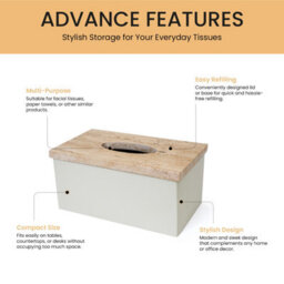 Tissue Box Cover Rectangle Tissue Box Holder For Home Or Office Tissue Storage Car Tissue Box Easy To Refill Dispenser For Facial - thumbnail 4
