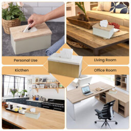 Tissue Box Cover Rectangle Tissue Box Holder For Home Or Office Tissue Storage Car Tissue Box Easy To Refill Dispenser For Facial - thumbnail 7