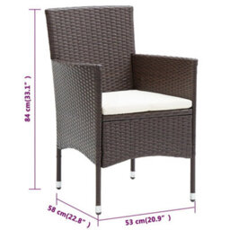Vidaxl Garden Dining Chairs 4 Pcs Poly Rattan Brown - thumbnail 3