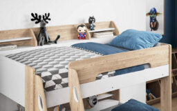 Flair Flick Triple Wooden Bunk Bed With Storage - Oak - thumbnail 3