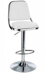 Romano Breakfast Bar Stool - White Height Adjustable.