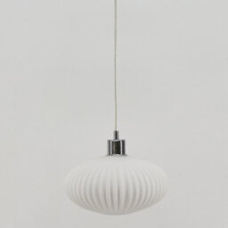 First Choice Lighting White Oval Glass Kitchen Dining Ceiling Light Pendant With Chrome - thumbnail 5