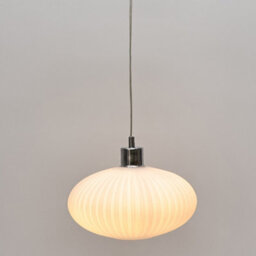First Choice Lighting White Oval Glass Kitchen Dining Ceiling Light Pendant With Chrome - thumbnail 6