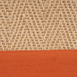 Loomed Beige Natural Jute Herringbone Pattern Non Slip Rust Border Rug 70Cm X 240Cm - thumbnail 5