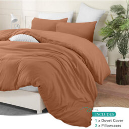 Bedlooms Peach Cotton Duvet Cover Set, Breathable & Anti-Allergic Bedding Pack, King 230X220Cm - thumbnail 2