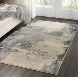 Ivory/grey Rug, Anti-Shed Abstract Rug With 10mm Thick, Modern Luxurious Rug For Bedroom, & Dining Room-117Cm X 178Cm - thumbnail 2