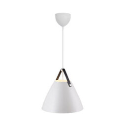 Nordlux Strap Modern Metal Pendant Light Brown & Black Strap White, Mains - thumbnail 4