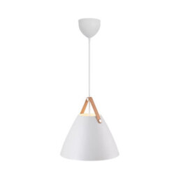 Nordlux Strap Modern Metal Pendant Light Brown & Black Strap White, Mains - thumbnail 3