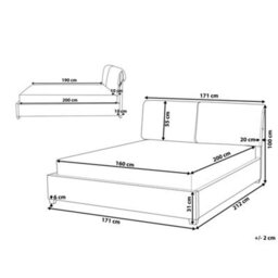 Beliani Bed Fabric Belfort 160 X 200 Cm (Eu King Size) Light Beige - thumbnail 3