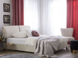 Beliani Bed Fabric Belfort 160 X 200 Cm (Eu King Size) Light Beige - thumbnail 2