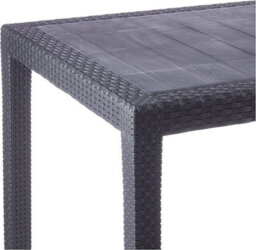 Urbn-Garden Set Of 5 Black Anthracite Plastic Square Table & Chair Outdoor Garden Patio Furniture Set - thumbnail 4