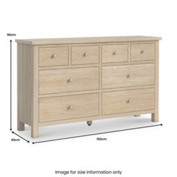 Farro Washed Oak Xl 8 Drawer Chest Fully Assembled - By Roseland Furniture - thumbnail 9