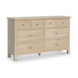 Farro Washed Oak Xl 8 Drawer Chest Fully Assembled - By Roseland Furniture