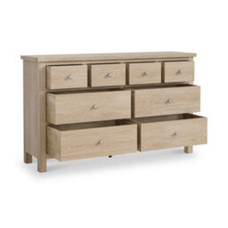 Farro Washed Oak Xl 8 Drawer Chest Fully Assembled - By Roseland Furniture - thumbnail 5