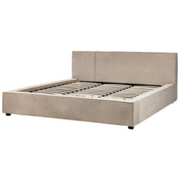 Beliani Bed Boucle Mirande 180 X 200 Cm (Eu Super King) Taupe - thumbnail 4