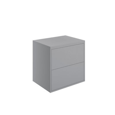Grasmere Matt Grey Wall-Mounted 2 Drawer Bathroom Cabinet (H) 588mm (W) 605mm (D) 45.3Cm - image 1