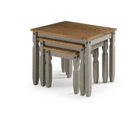 Nest Of Tables Large Grey Wax Solid Pine - thumbnail 4