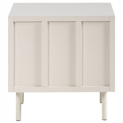 Wyld And Coco Cashmere Bedside Table Beige Mdf With Metal Legs, Two Shelves, Compact (W50 X D40 X H50Cm) - image 1