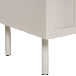 Wyld And Coco Cashmere Bedside Table Beige Mdf With Metal Legs, Two Shelves, Compact (W50 X D40 X H50Cm) - thumbnail 8