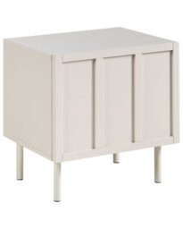 Wyld And Coco Cashmere Bedside Table Beige Mdf With Metal Legs, Two Shelves, Compact (W50 X D40 X H50Cm) - thumbnail 3