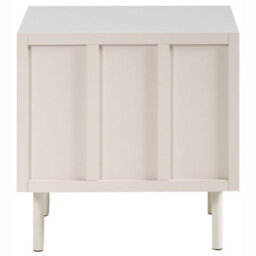 Wyld And Coco Cashmere Bedside Table Beige Mdf With Metal Legs, Two Shelves, Compact (W50 X D40 X H50Cm) - thumbnail 1