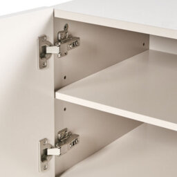 Wyld And Coco Cashmere Bedside Table Beige Mdf With Metal Legs, Two Shelves, Compact (W50 X D40 X H50Cm) - thumbnail 7