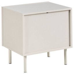 Wyld And Coco Cashmere Bedside Table Beige Mdf With Metal Legs, Two Shelves, Compact (W50 X D40 X H50Cm) - thumbnail 6