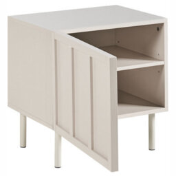 Wyld And Coco Cashmere Bedside Table Beige Mdf With Metal Legs, Two Shelves, Compact (W50 X D40 X H50Cm) - thumbnail 5