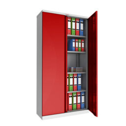 Phoenix Safe Company Phoenix Scl Series Scl1891Grk 2 Door 4 Shelf Steel Storage Cupboard Grey Body & Red Doors With Key Lock - thumbnail 2
