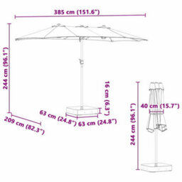 Berkfield Garden Parasol Terracotta 385 X 209 X 244 Cm Fabric - thumbnail 9