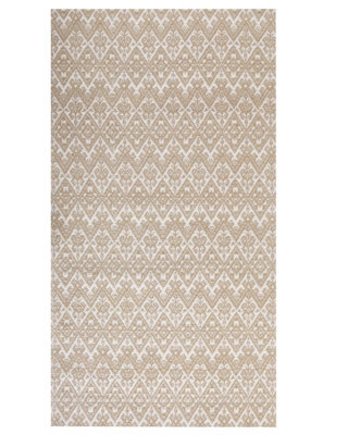Wyld And Coco Beige Jute Area Rug 80 X 150 Cm, Geometric Flat-Weave For Bedroom And Living Room - image 1