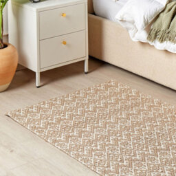 Wyld And Coco Beige Jute Area Rug 80 X 150 Cm, Geometric Flat-Weave For Bedroom And Living Room - thumbnail 2