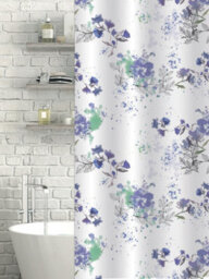 Showerdrape Bouquet White Floral Shower Curtain - thumbnail 1